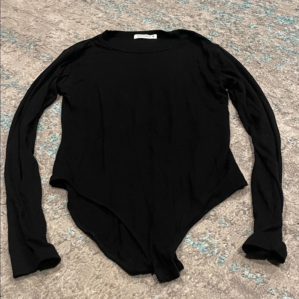 Elegant Black Long Sleeve Bodysuit